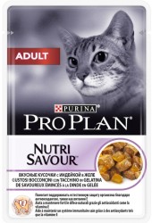 Влажный корм, Proplan (Проплан) 85 г для взрослых кошек кусочки индейки в желе пауч